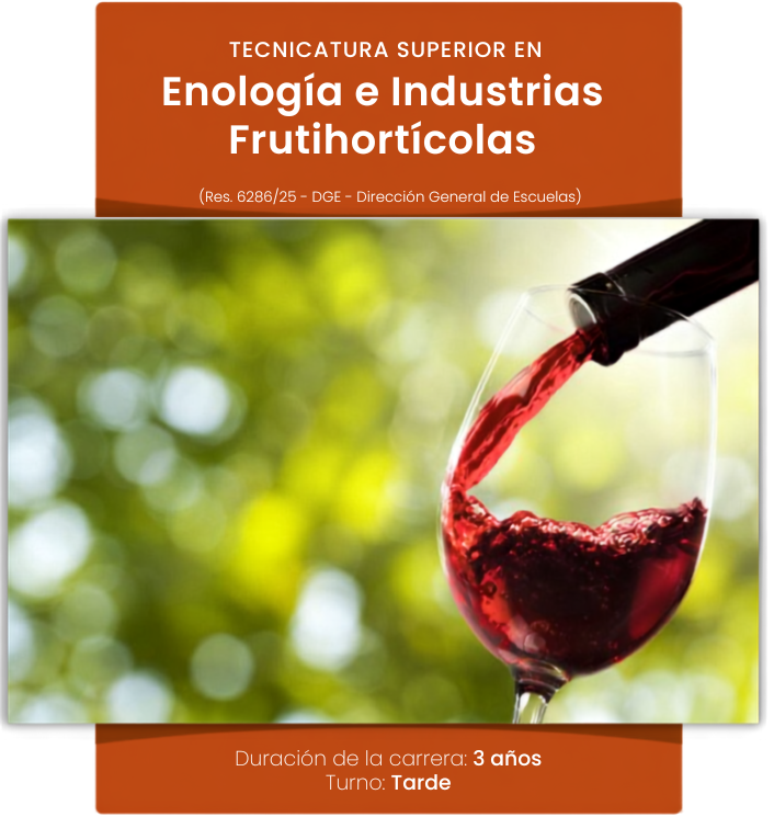 Flyer de la Tecnicatura Superior en Enología e Industrias Frutihortícolas